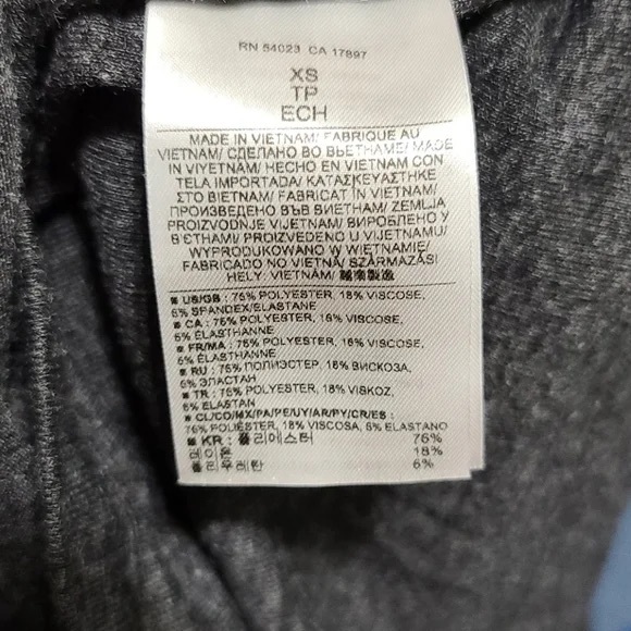 NWT $ 119 Banana Republic Long Sleeve Dress Size Ruched Grey XS extra soft - Picture 2 of 7